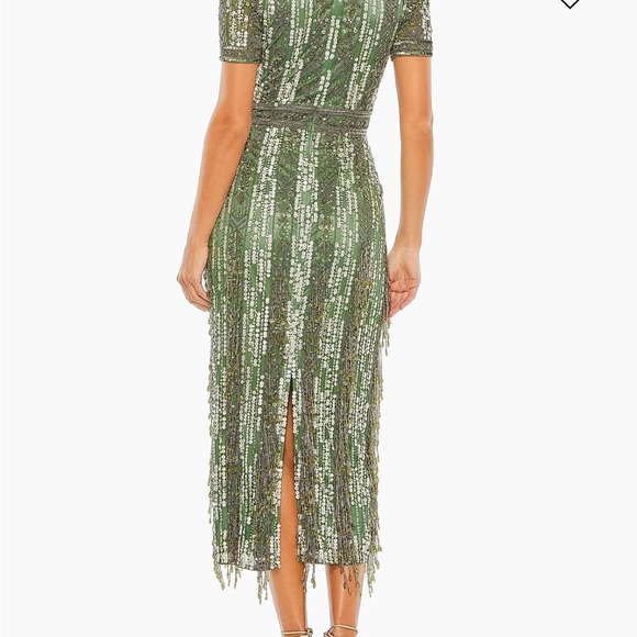 Cocktail Geometric Beaded Midi-Dress - Picture 4 of 6